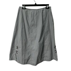 Vintage Excalibur Skirt Womens S Linen Blend Lace Up Western Ren Faire Blue